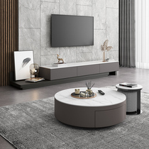  Light luxury rock panel TV cabinet Coffee table combination wall cabinet Modern simple living room minimalist TV cabinet Light luxury floor cabinet