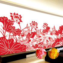Paper-cut painting cross embroidery 2020 new thread embroidery living room self-embroidery handmade large nine fish figure embroidery more than a year