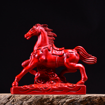 Wood carving red horse ornaments crafts Tang horse wooden Red Horse living room lucky solid wood horse to success red Trojan horse