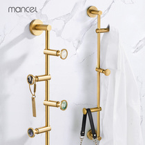 Light luxury coat rack Nordic wall-mounted wall brass coat hook bedroom creative porch storage gold hanger