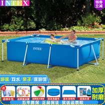 INTEX bracket swimming pool children household adult outdoor pool thickened indoor and outdoor fish pond paddling pool folding