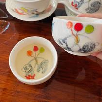 Flower pandas tea original design hand-painted (confession balloon) hand-painted illustration wind Puer Cup Master Cup Tea Cup