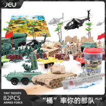 JEU Large Toy Soldier suit Barrel 82pcs Tank chariot plane Childrens military toy gift