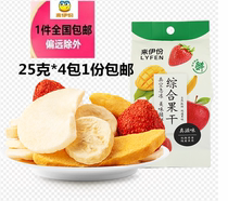 Leijia comprehensive dried fruit 25g * 4 packs of fruits and vegetables yellow peach mango banana fig fruit freeze-dried snacks