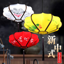 New Chinese advertising lantern fabric hand-painted Chinese painting classical chandelier scenic spot hot pot restaurant Tea house decoration Lantern