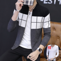  Small fresh jacket mens sweater cardigan autumn jacket 2019 new trend handsome spring and autumn Korean knitwear