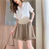 Maternity shorts Summer fashion outside wear shorts womens spring and summer thin Korean maternity pants bottom five-point pants summer clothes