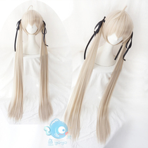 Edge of the sky Kasugano dome sister double ponytail version milk gray gold cos wig