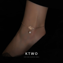 Korean niche design sense fashion temperament simple new early lotus pearl anklet female ins tide net red cold wind