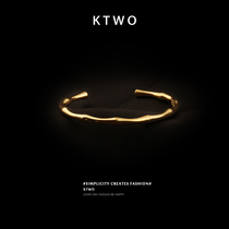 European and American simple retro high-grade sense K gold bamboo bracelet Female ins tide net red cold wind personality bracelet bracelet