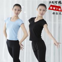 () Cotton V-neck round-neck short-sleeved jacket dance practice self-cultivation foundation art Test uniform national dance uniform
