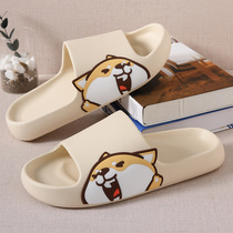 Slipper men fashion outside wear 2021 New one word drag slippery personality tread Tang summer soft bottom sandals