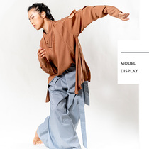 F-03 Chinese style practice clothing national yoga clothing classical dance performance clothing shirt thin loose dance clothing long sleeve