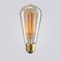 Edison retro nostalgic E27 screw mouth tungsten warm light bulb creative single transparent glass chandelier light source