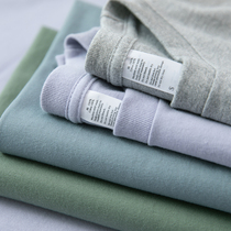Morandi color series 250g heavy cotton long sleeve T-shirt solid color loose versatile top men and women autumn T