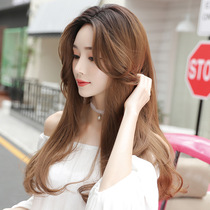 Wig female long hair long straight hair pear flower head round face Net Red natural full head set realistic hair set fake hair