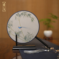 Jishan fan hand-painted Palace fan silk round fan Chinese wind group fan Cheongsam fan painting fan gift