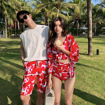 Hot spring dierwen fairy girl couple swimsuit female summer split thin vacation sexy small breasts mens swimming trunks