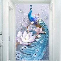 2021 new 5D Diamond painting full drill Peacock living room porch point tile crystal beaded hand cross stitch 2020