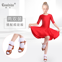 Children Latin regulation socks Girls dance socks Lace Princess lace socks Cute socks White socks Grading socks