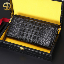  Real crocodile leather mens zipper bag fashion long business large-capacity multi-compartment multi-card wallet Boys handbag