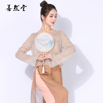Chinese dance Classical Dance Dance Dance practice clothing womens clothing body rhyme gauze elegant ancient style suit suit costume top