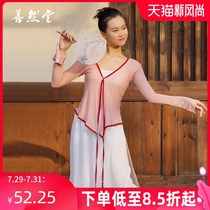 Classical dance practice suit womens top new mesh long sleeve elegant dance clothing adult Chinese dance performance clothes