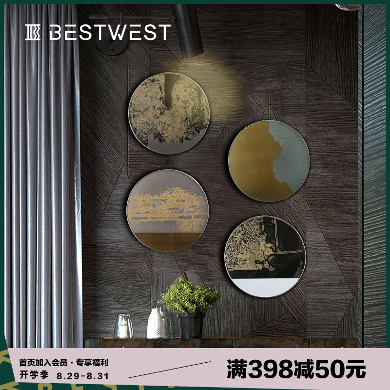 [Promotion+] Lightweight and Luxury Decorative Painting New Chinese Living Room Sofa Background Wall Picture Point Abstract Circular Painting Creativity