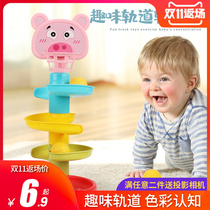  Childrens puzzle stacking track rolling ball sliding ball tower Baby baby fun early education turn around music 1-3 years old toy