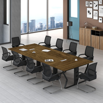 Guangzhou office furniture conference table long table simple modern rectangular table staff training negotiation table and chair combination