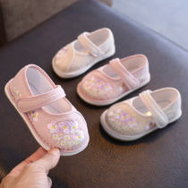 Handmade Hanfu shoes girls embroidered shoes autumn Chinese style baby cloth shoes Spring and Autumn style shoes women and children