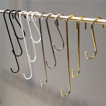 Long S HOOK S-SHAPED metal adhesive hook Golden s gou sub-clothing store S HOOK adhesive hook coat hook sub-clothes hangers adhesive hook