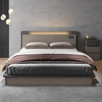 Nordic bed light luxury modern minimalist tatami low bed double 1 8 meters small apartment bedroom 1 5 meters storage wedding bed