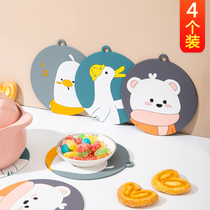Cartoon anti-hot insulation mat household silicone placemats bowl mat heat-resistant and high temperature resistant table mat plate pot mat plate coaster