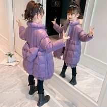 Girls cotton clothes winter clothes 2021 new foreign children long down cotton clothes winter girls thick Princess padded jacket