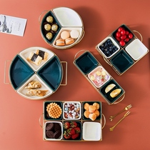 Nordic light luxury Net red fruit platter living room home creative modern ceramic split dry nut snack snack plate