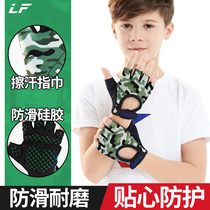 Childrens sports protective gloves male and female child half finger riding balance car street dance non-slip fitness room Summer thin section