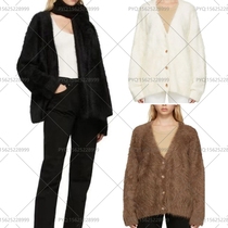 toteme 21 autumn and winter New alpaca wool profile loose V-neck sweater womens sweater cardigan coat