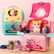  Childrens house toys baby backpacks pet simulation animals cats 3 puppies 4 girls birthday gifts girls