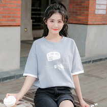 T-shirt women half sleeve 2021 summer new Korean version of loose body shirt short sleeve womens clothing cotton ins tide