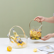 High-value Net red glass ice bucket home bar KTV champagne beer barrel with ice block dry ice bucket commercial