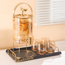 Light luxury glass cold kettle with faucet household large capacity cold kettle high temperature resistant cold bucket beverage coke bucket