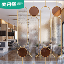 Screen partition wall light luxury rotatable stainless steel screen office porch decoration shield Changhong glass partition