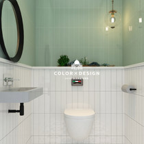 New Morandi Color Tile Color Strip Plaid Tile Nordic ins Toilet Wall Tile Kitchen Bright Tile