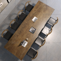 Solid wood conference table long table 4 people negotiation table desk work desk long table big conference table 6 people table and chair combination