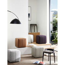 Kena Kena Italian designer leather square bench shoe stool modern light luxury bread stool low stool makeup stool P