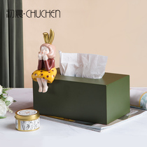 Nordic light luxury tissue box ins home high-grade simple modern living room storage coffee table creative cute paper box