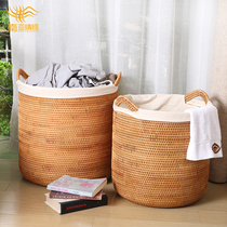 Vietnam rattan dirty clothes basket dirty clothes storage basket cloth bedroom round storage basket dirty clothes basket Nordic extra large