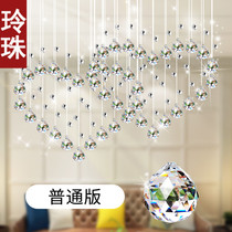 Crystal bead curtain partition curtain heart-shaped new living room dining room aisle bedroom decorative curtain home hanging curtain without punching