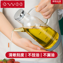 German ewee glass oil pot Household kitchen oil spill-proof bottle Stainless steel soy sauce bottle seasoning bottle large-capacity oil tank